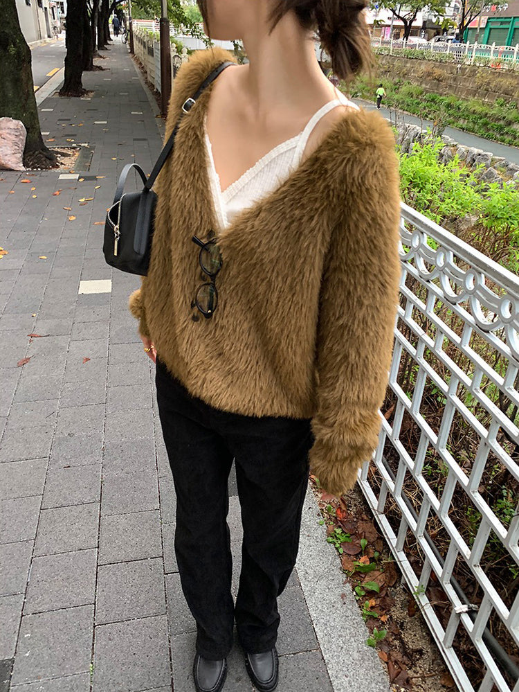 美色親膚毛絨質感外套