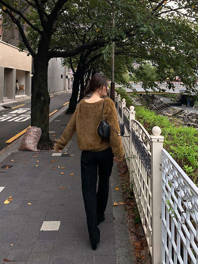 美色親膚毛絨質感外套