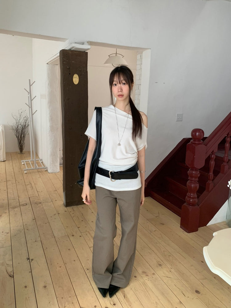 美肩堆堆細節修身上衣