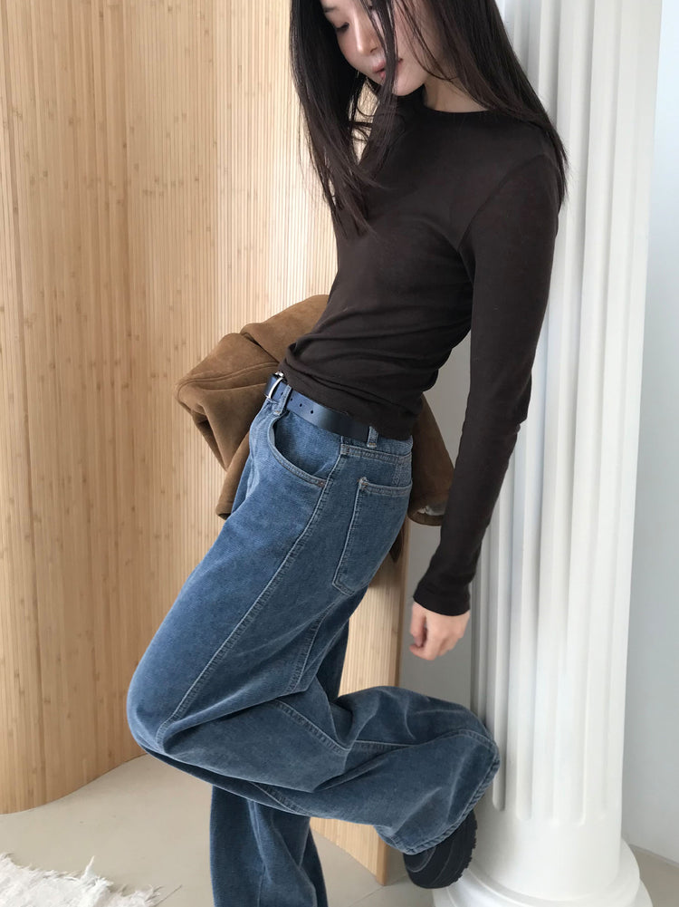 美色燈芯絨質感牛仔褲