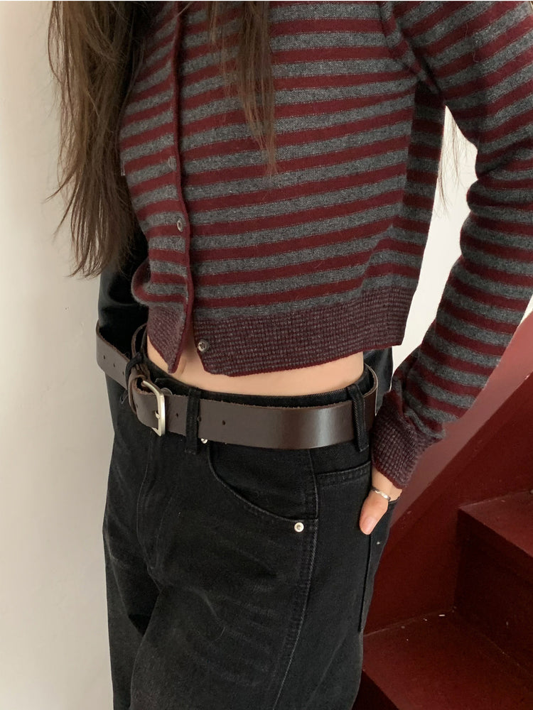 復古美刷色側前壓線細節牛仔褲