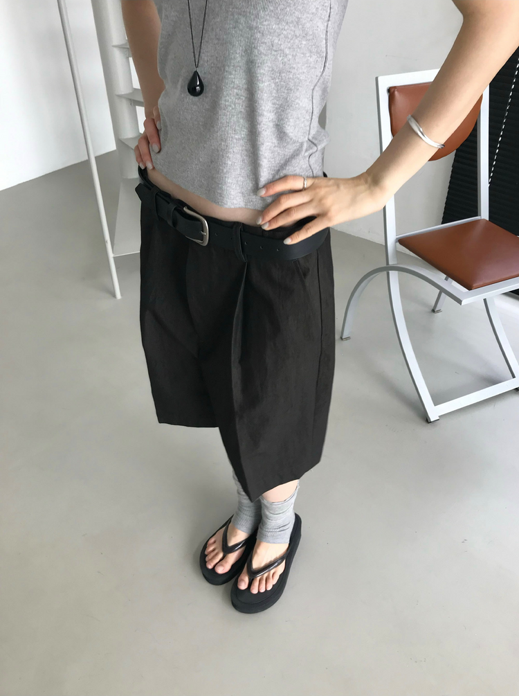 美色細帶交疊背心