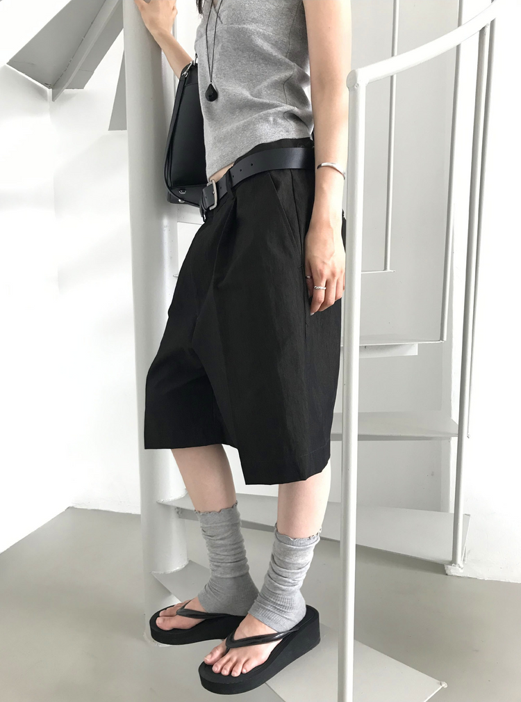 美色細帶交疊背心