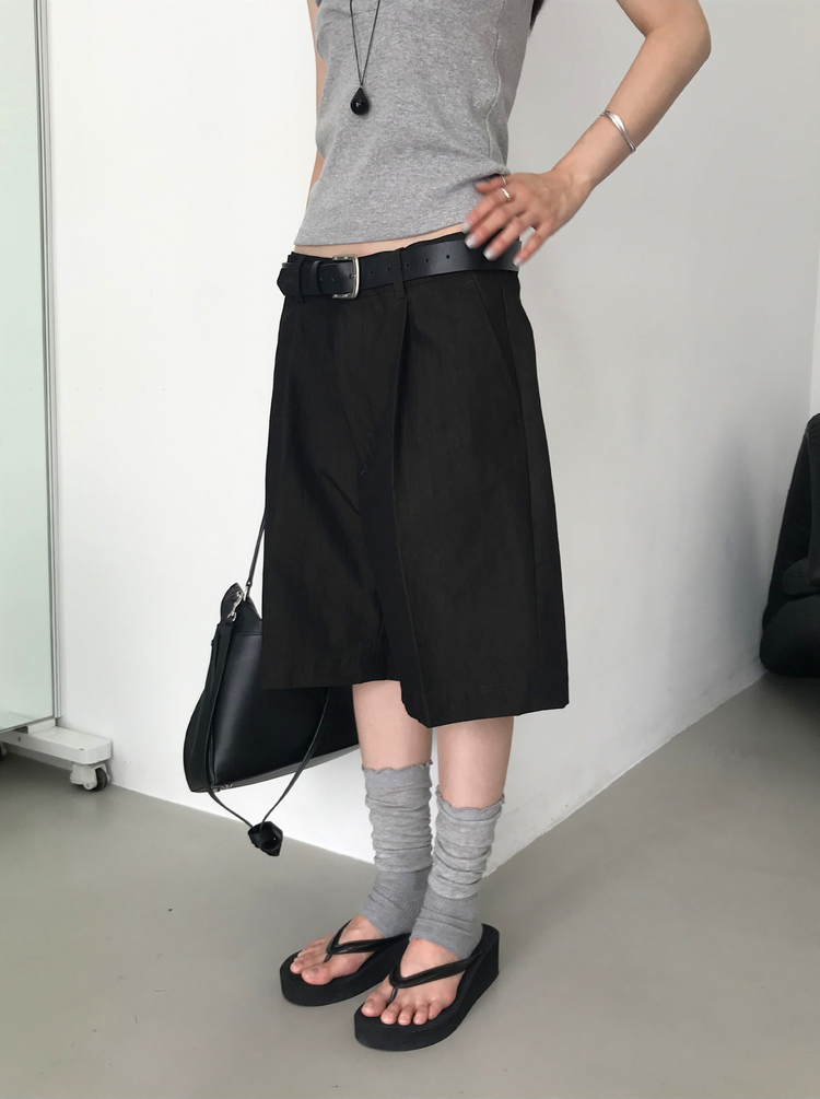 美色細帶交疊背心