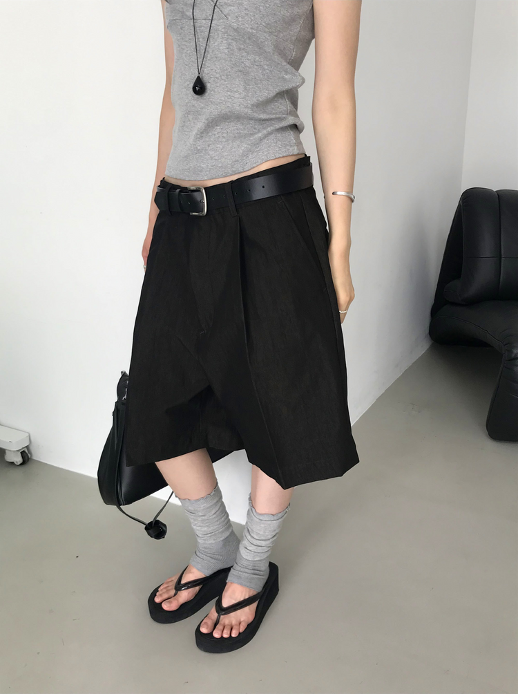 美色細帶交疊背心