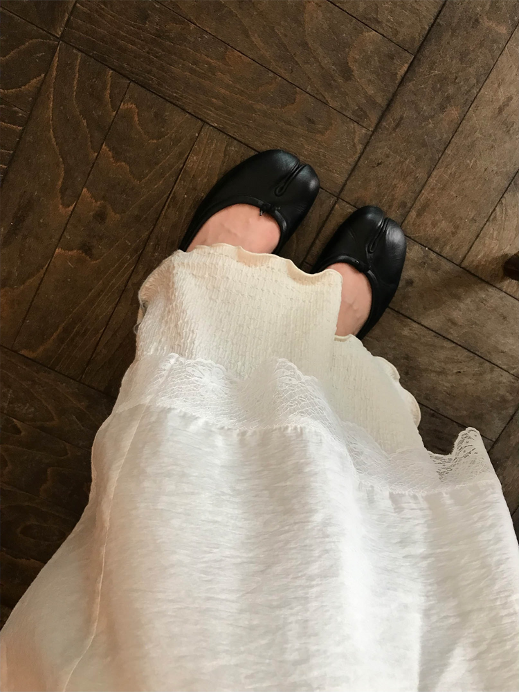 皺皺紋理美腿微喇叭褲