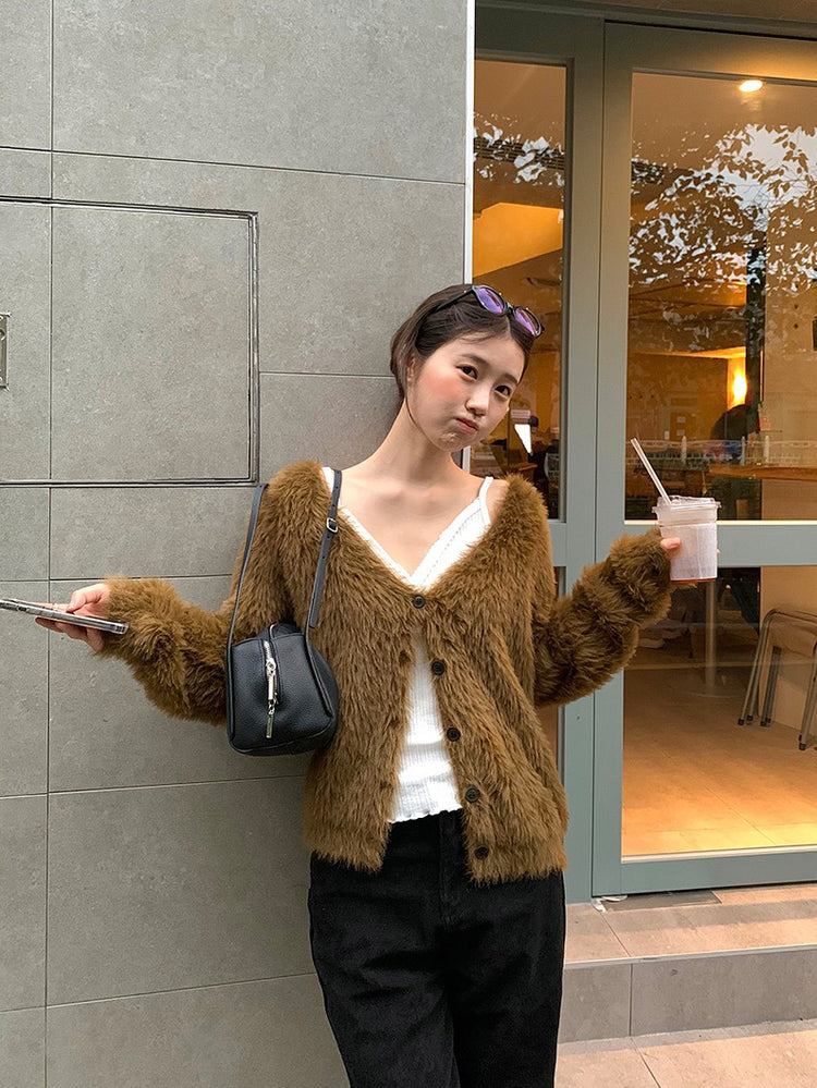 美色親膚毛絨質感外套