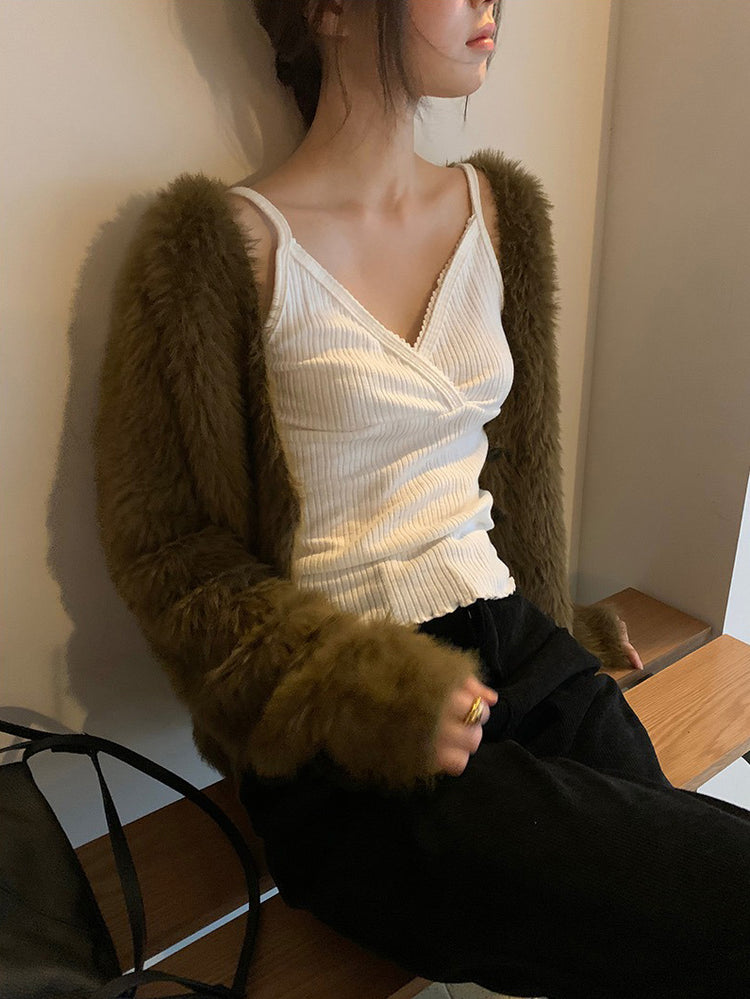 美色親膚毛絨質感外套