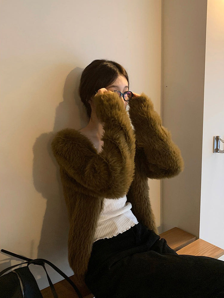 美色親膚毛絨質感外套