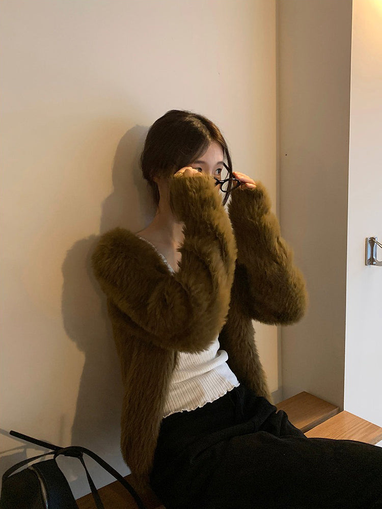 美色親膚毛絨質感外套