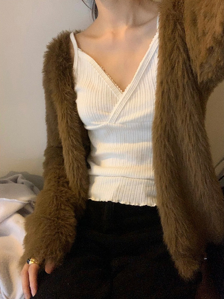 美色親膚毛絨質感外套