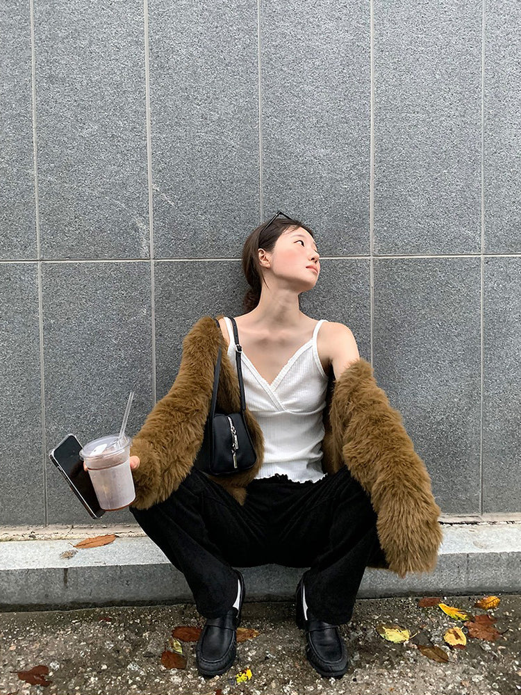 美色親膚毛絨質感外套