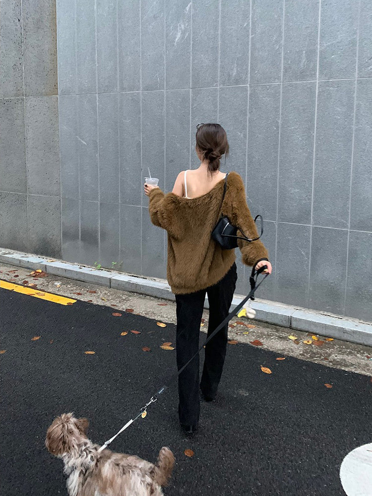 美色親膚毛絨質感外套