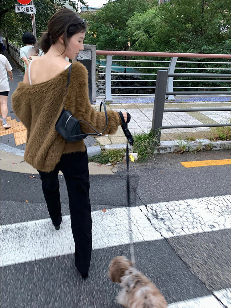 美色親膚毛絨質感外套