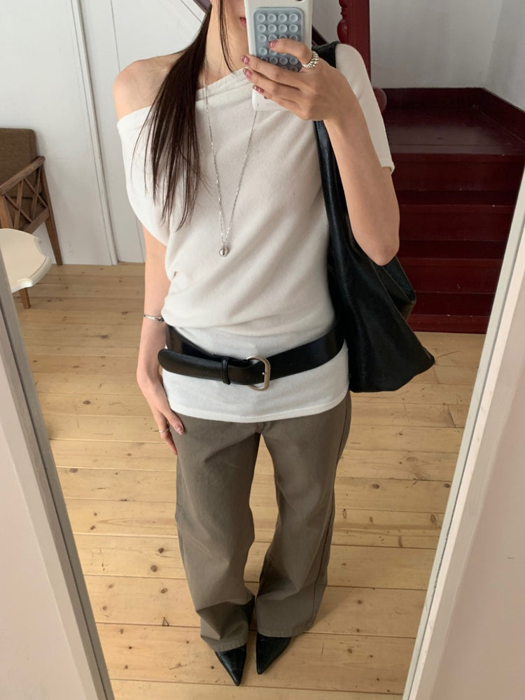 美肩堆堆細節修身上衣