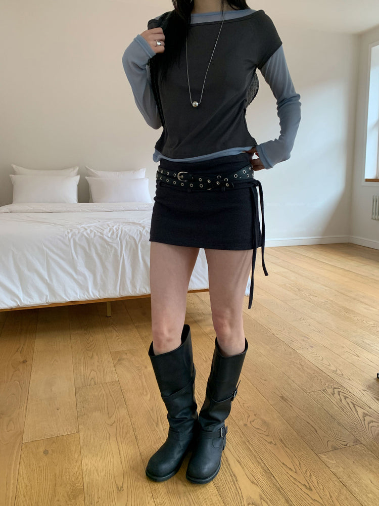 撞色層次感兩件式上衣