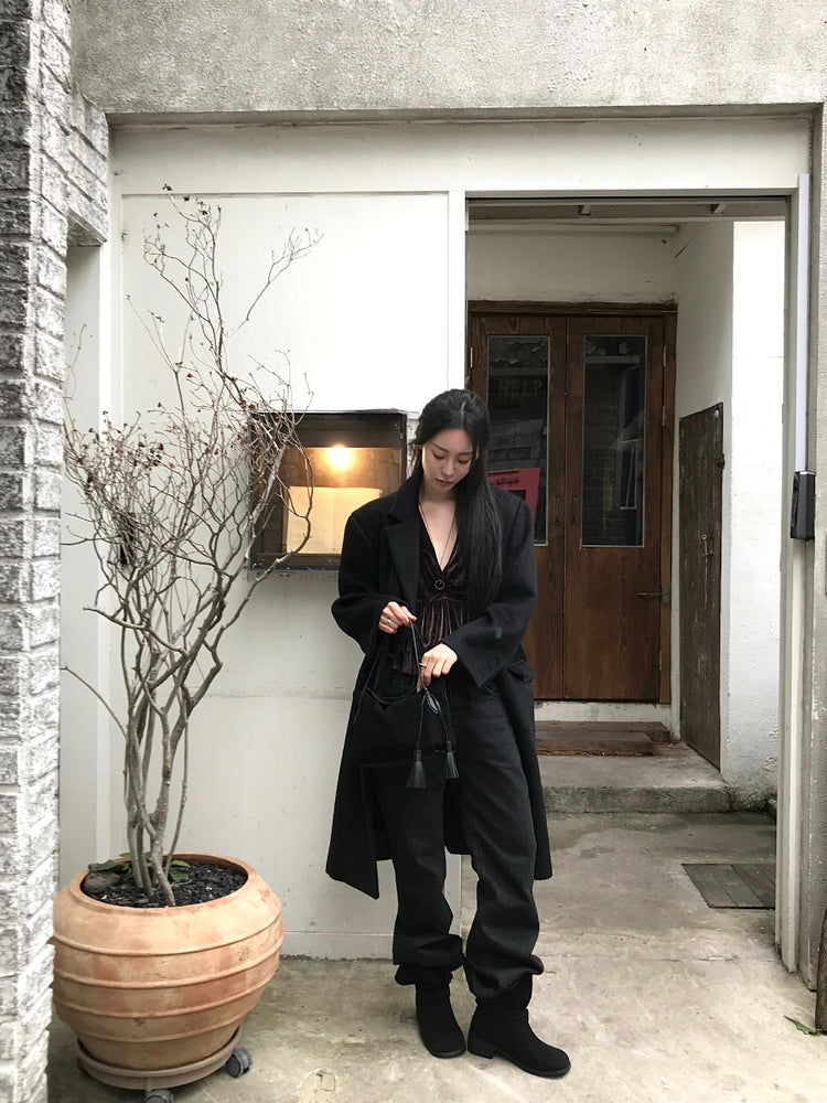 絲絨泡泡下擺背心