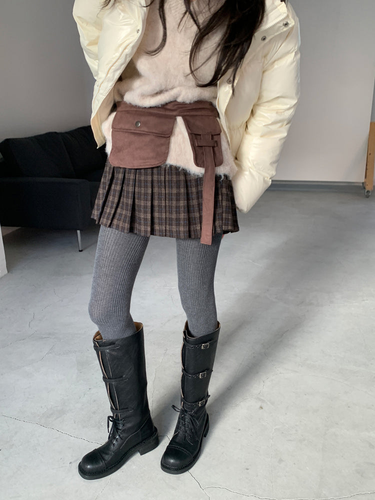 率性側扣綁帶長靴