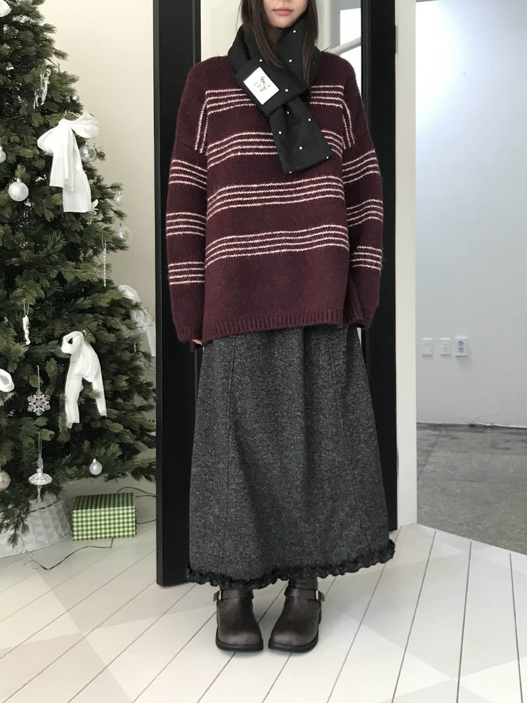 捲邊細節壓線及踝裙