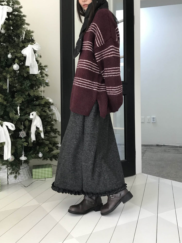 捲邊細節壓線及踝裙