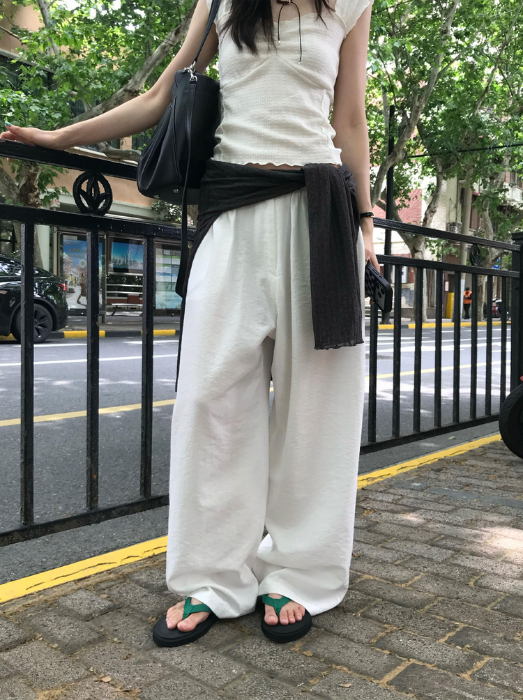 皺皺紋理胸壓線細節上衣