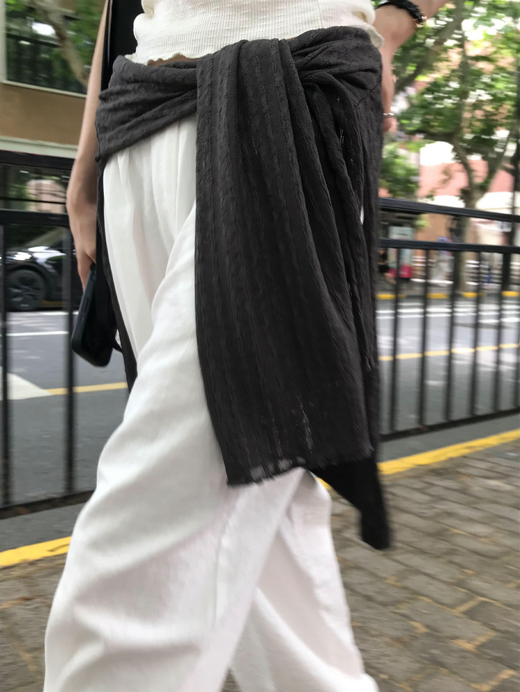 皺皺紋理胸壓線細節上衣