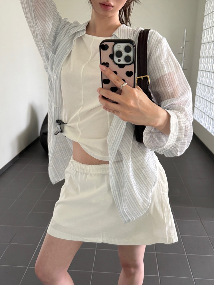 美色船領壓線細節上衣