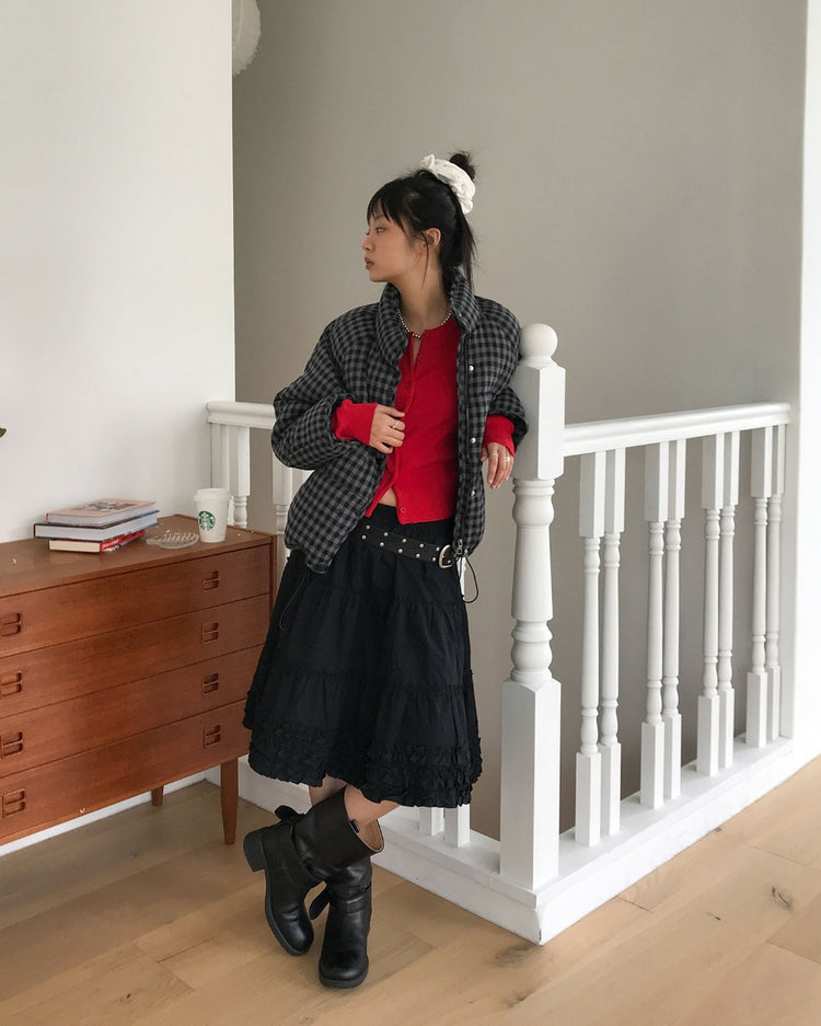 美色圓領排鈕針織外套