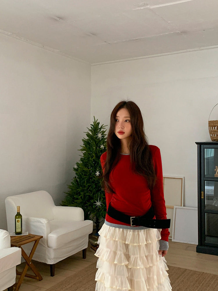 極美透紗蛋糕層次感及踝裙