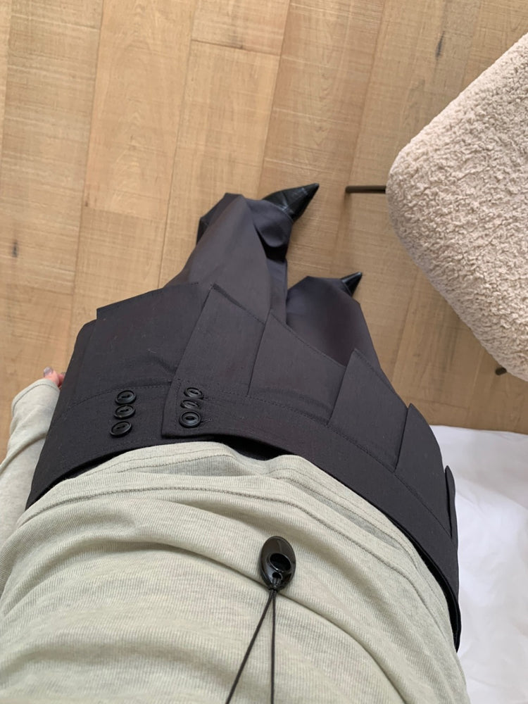 經典條紋雙褶直褲