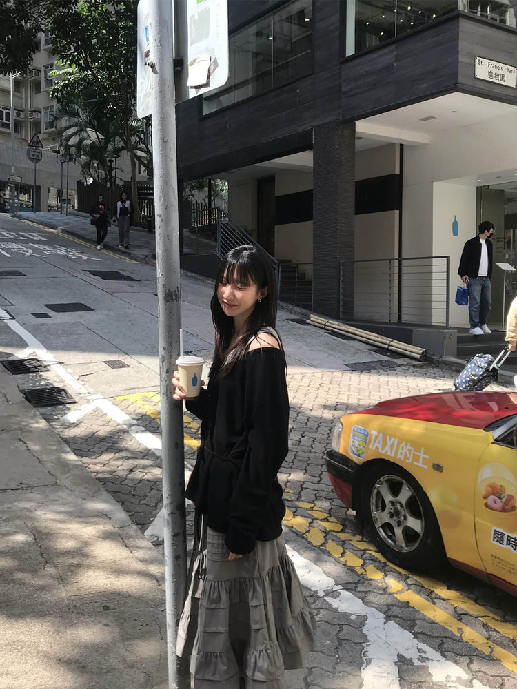 紋理寬肩帶容量袋