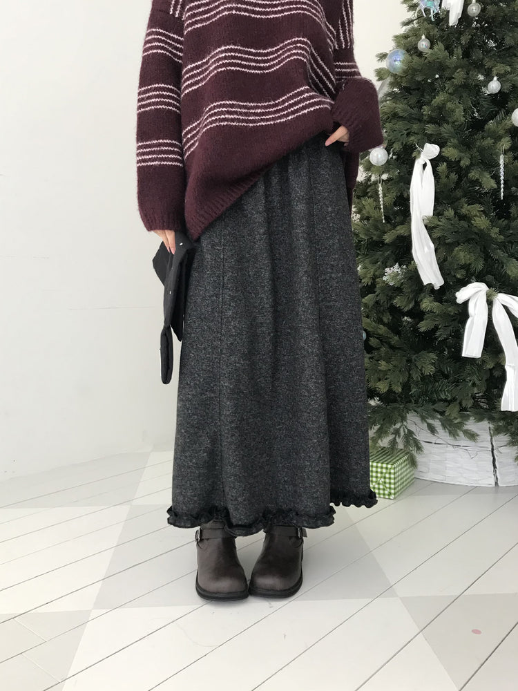 捲邊細節壓線及踝裙