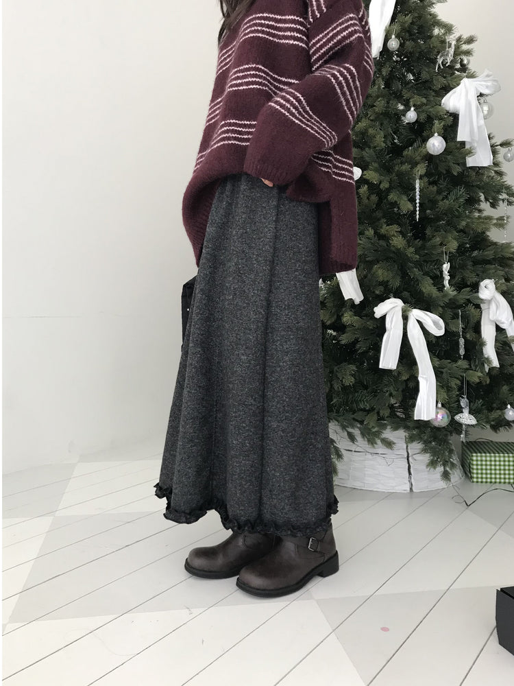 捲邊細節壓線及踝裙