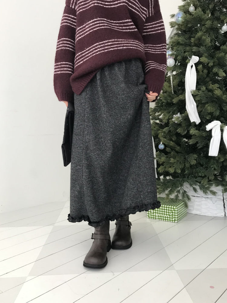 捲邊細節壓線及踝裙