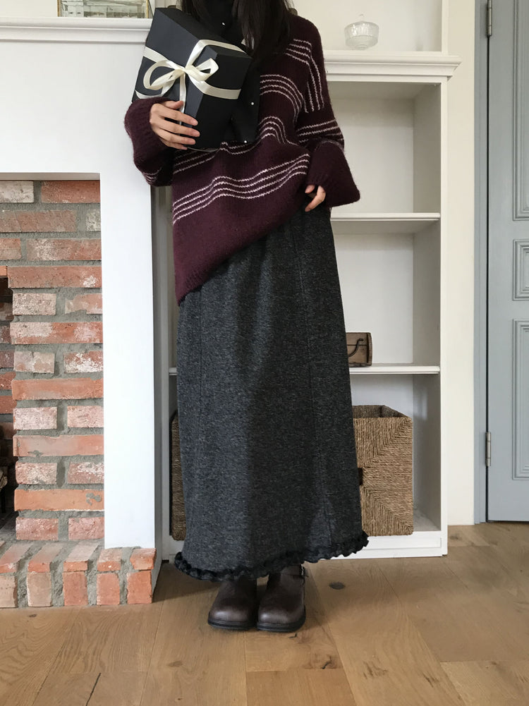 捲邊細節壓線及踝裙