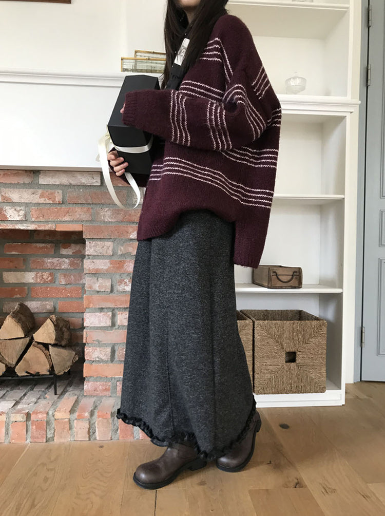 捲邊細節壓線及踝裙