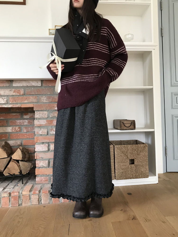 捲邊細節壓線及踝裙