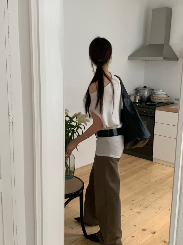 美肩堆堆細節修身上衣