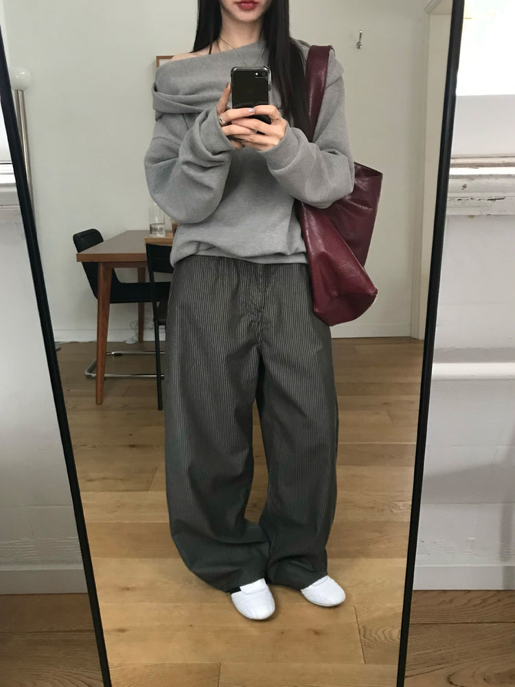 紋理寬肩帶容量袋