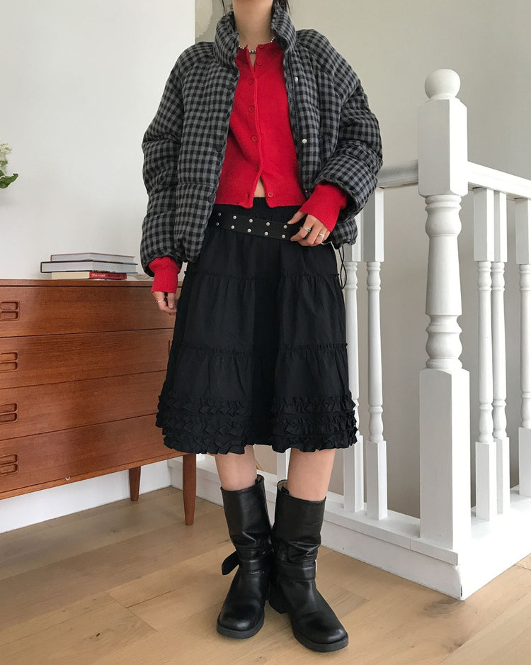 美色圓領排鈕針織外套