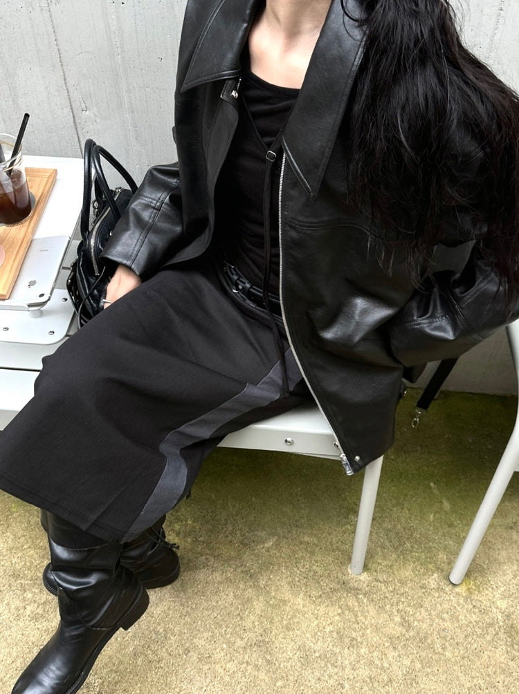 天絲微透膚不對稱垂帶設計上衣