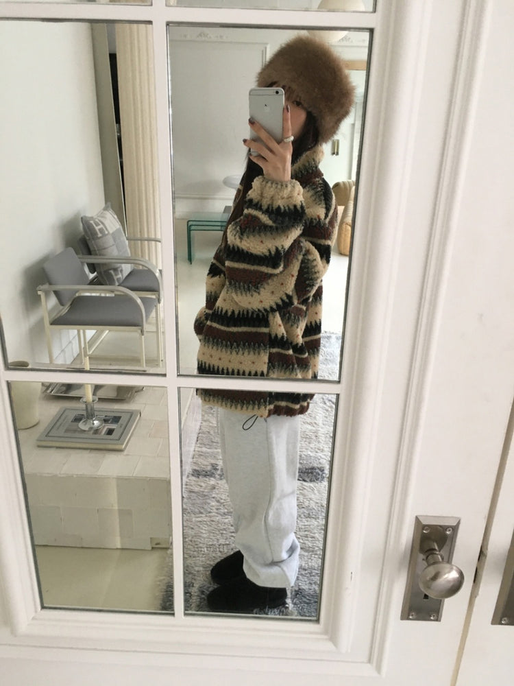 毛絨質感頭帶/圍巾