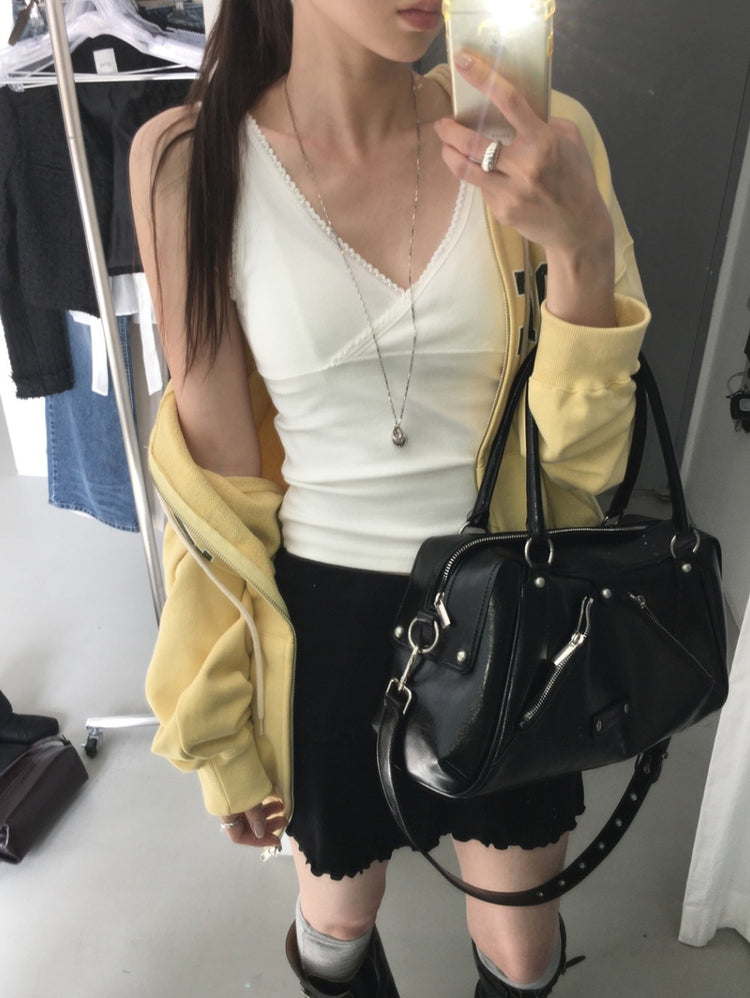 美色做舊字母連帽外套