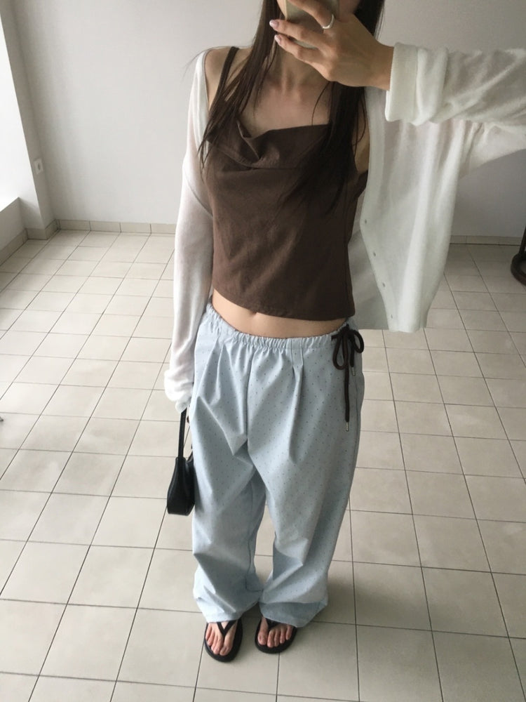垂領雙層層次感背心