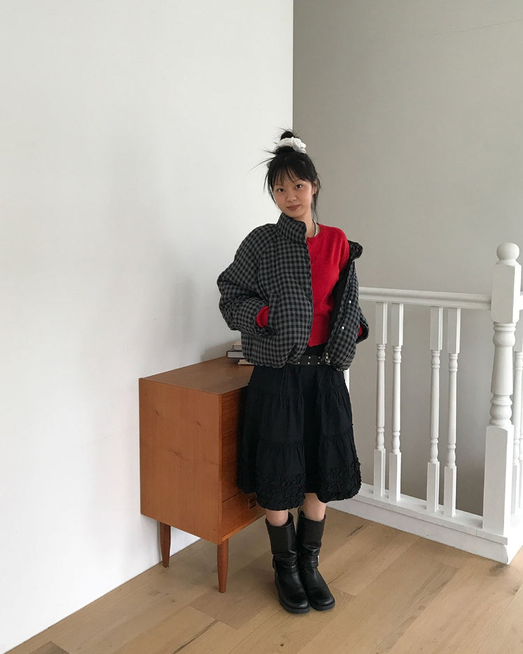 美色圓領排鈕針織外套