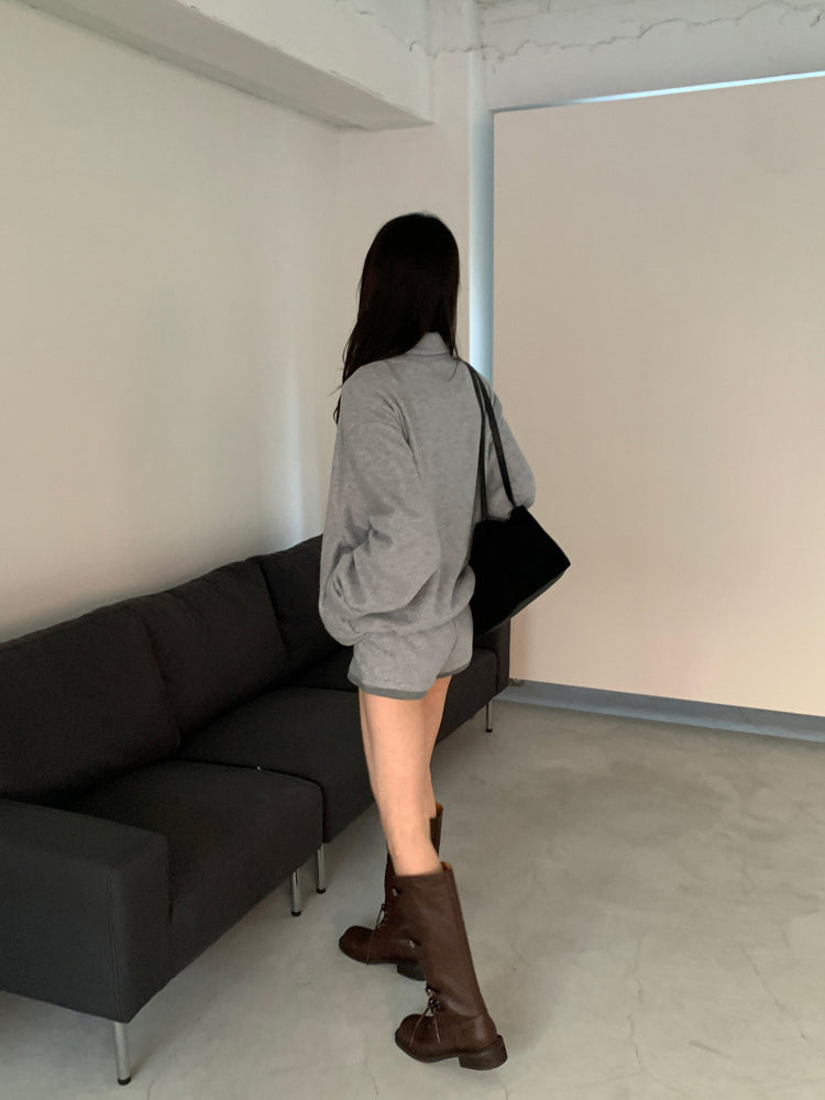 率性側扣綁帶長靴