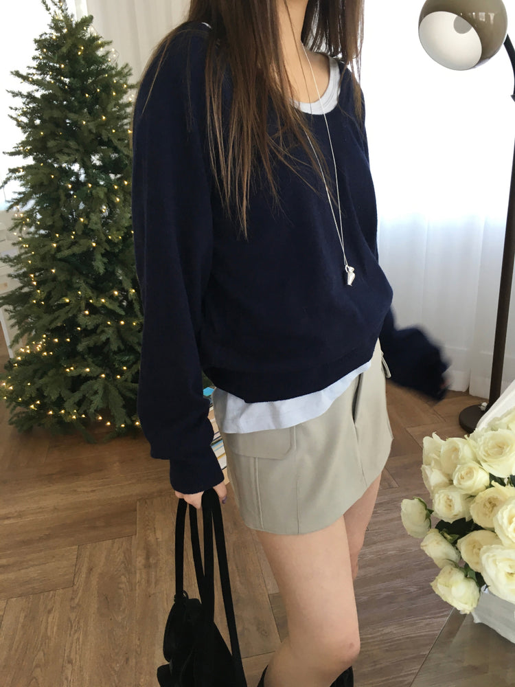 U領隨性寬鬆上衣