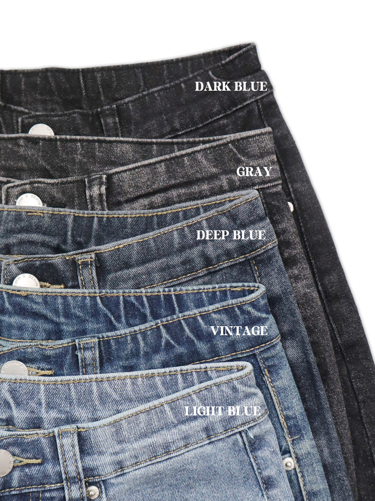 多色經典直腿牛仔褲