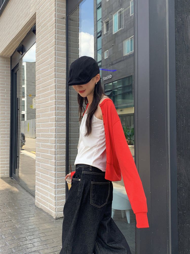 美色排鈕束袖細節外套