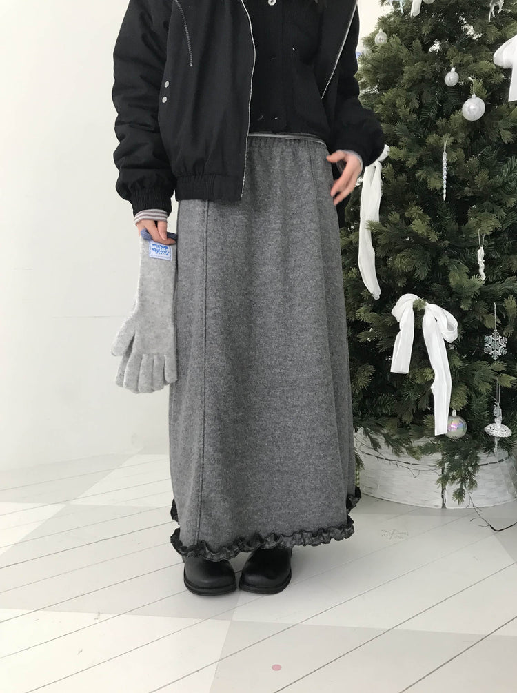 捲邊細節壓線及踝裙